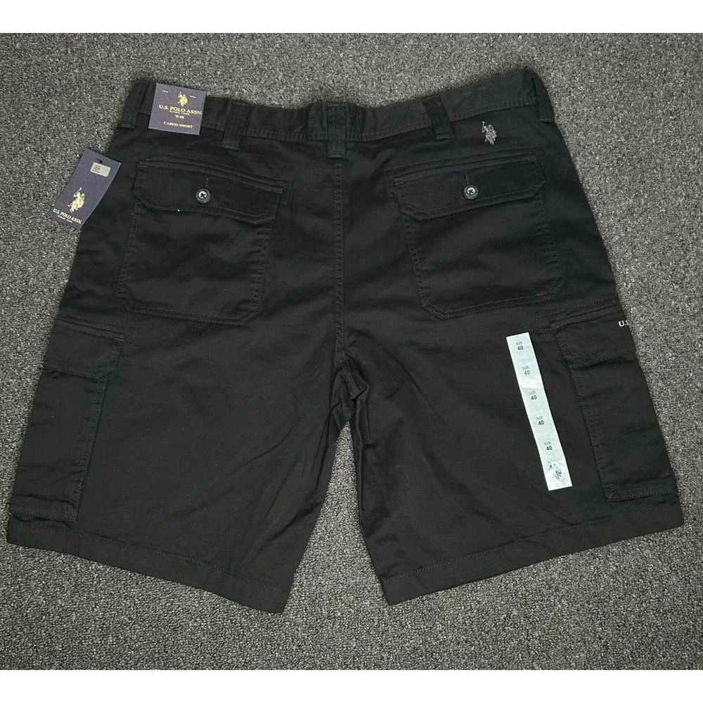 Mens‎ US Polo Assn Black Cargo Shorts Mens Size 40 New NWT